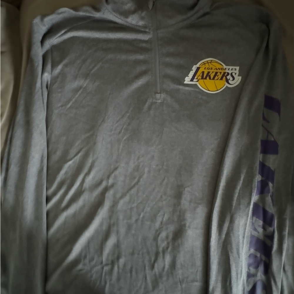 NBA Gray and Purple Los Angeles Lakers Hoodie